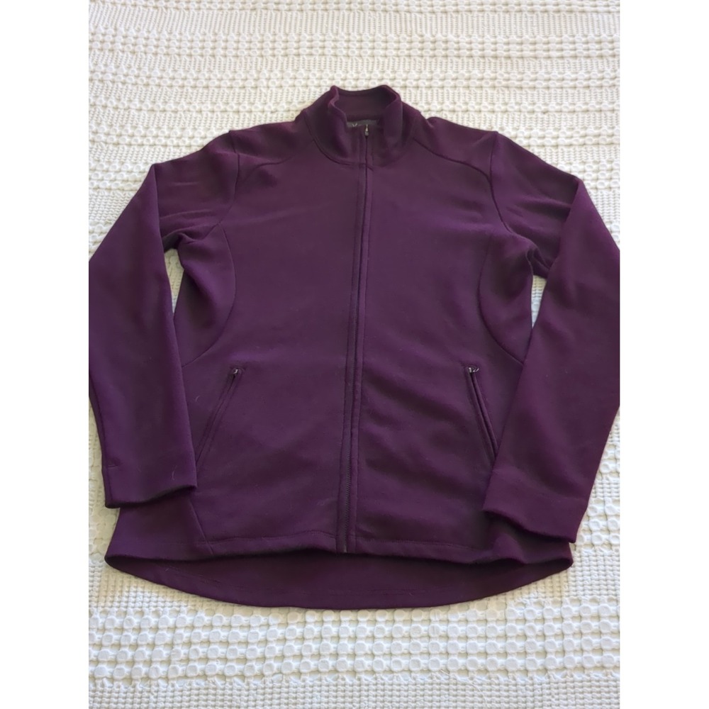Ibex Merino Merimo Wool Jacket Mock Neck Full Zip Purple Size Large Medium USA